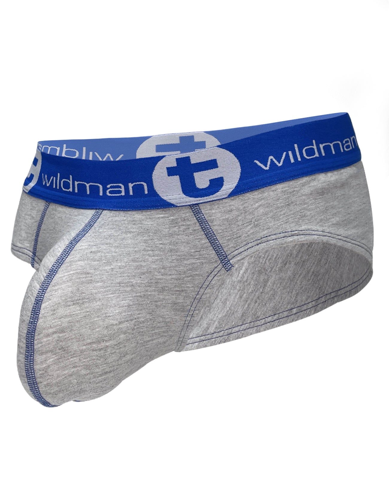 WildmanT Big Boy Pouch Cotton Brief Gray and Blue - SeductiveUtopia.net