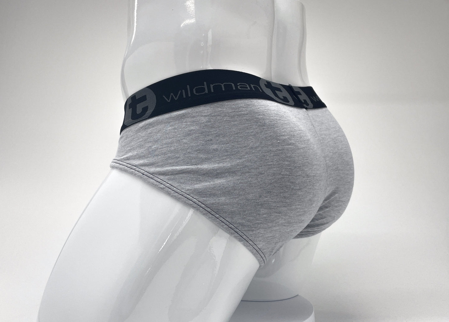 WildmanT Stretch Cotton Big Boy Pouch Brief Gray/Black - SeductiveUtopia.net