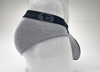 WildmanT Stretch Cotton Big Boy Pouch Brief Gray/Black - SeductiveUtopia.net