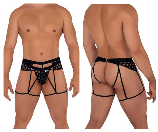 CandyMan 99577 Mesh-Strumpfband Jockstrap Farbe Schwarz