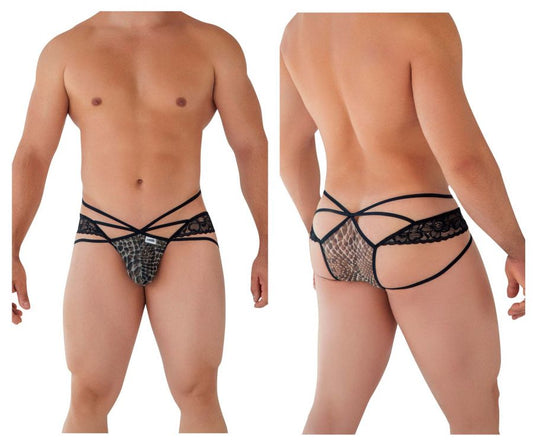 CandyMan 99578 Mesh-Spitzen-Bikini Farbe Schlangenmuster