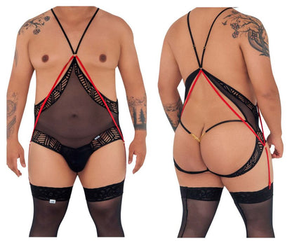 CandyMan 99585X Mesh-Spitzen-Bodysuit Farbe Schwarz