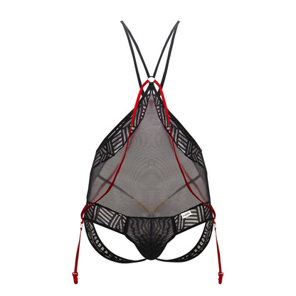 CandyMan 99585X Mesh-Spitzen-Bodysuit Farbe Schwarz