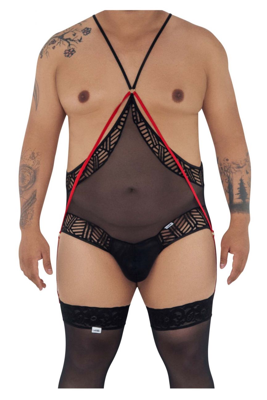 CandyMan 99585X Mesh-Spitzen-Bodysuit Farbe Schwarz