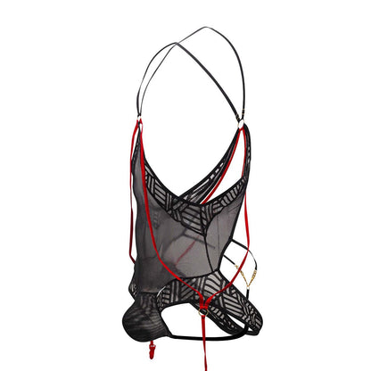 CandyMan 99585X Mesh-Spitzen-Bodysuit Farbe Schwarz