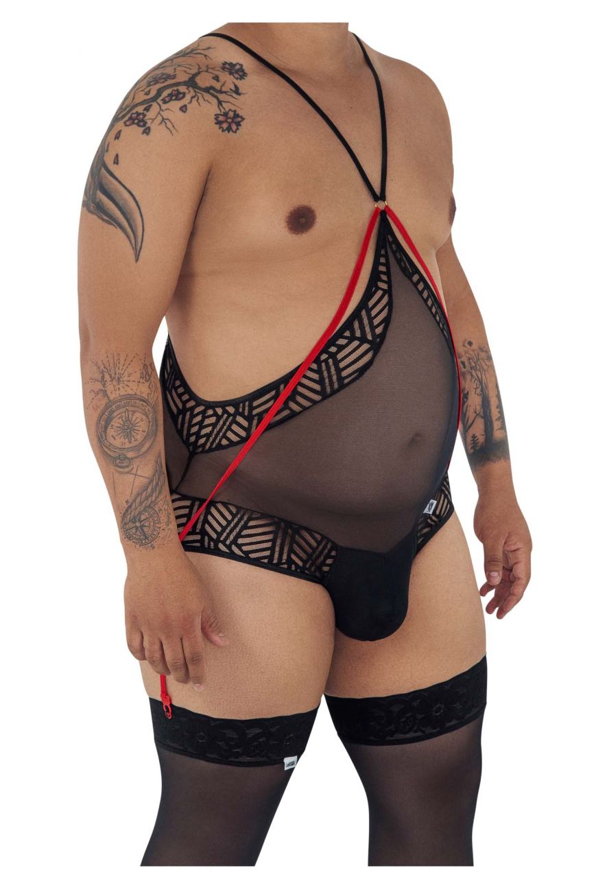CandyMan 99585X Mesh-Spitzen-Bodysuit Farbe Schwarz
