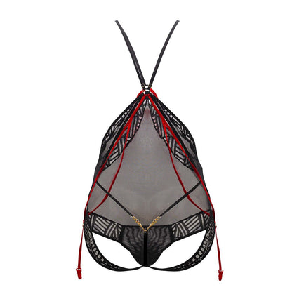 CandyMan 99585X Mesh-Spitzen-Bodysuit Farbe Schwarz