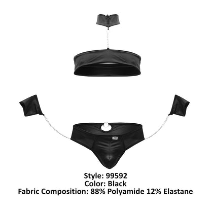 Ensemble Harnais-Tongs CandyMan 99592 Couleur Noir