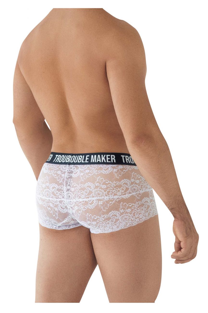 Boxer en dentelle CandyMan 99616 Trouble Maker Couleur Blanc