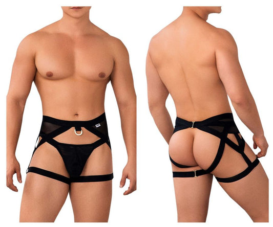 Jockstrap CandyMan 99623 avec jarretelles Couleur Noir