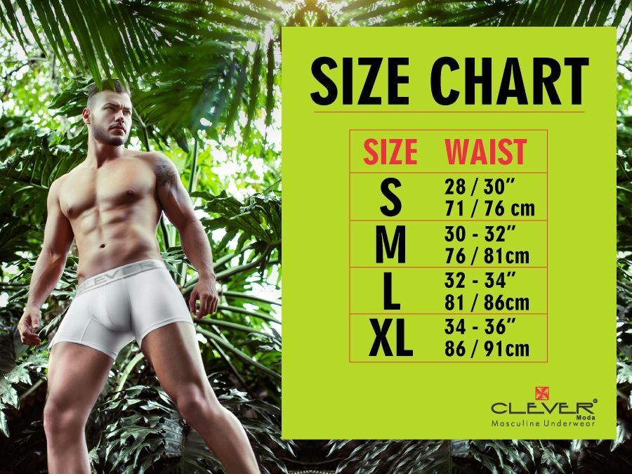 White boxer briefs with a subtle elastic waistband featuring the clever brand logo in white color