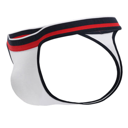 White athletic brief doreanse 1218-wht metro thong with black and red striped waistband for comfortable wear
