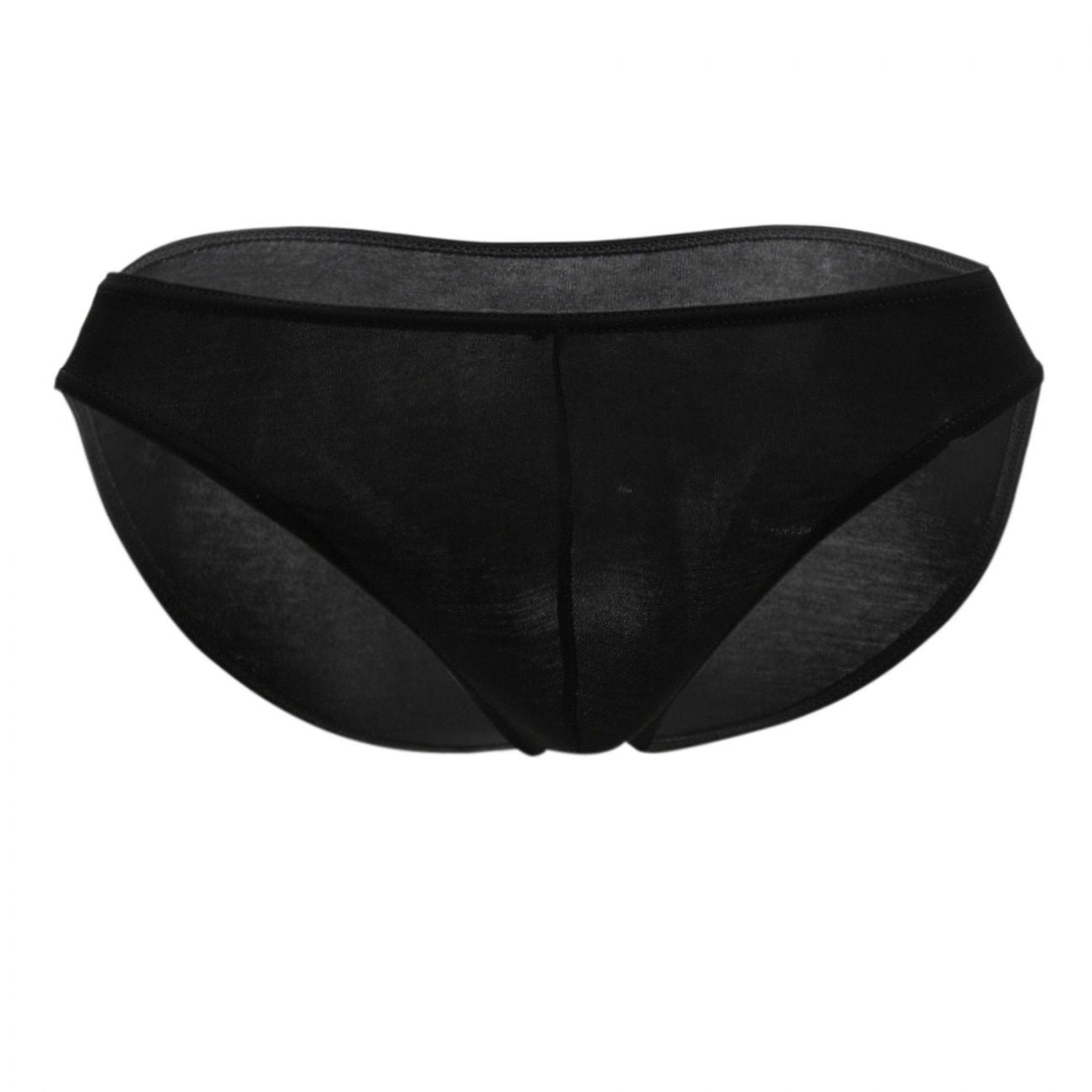 Doreanse 1281-blk black sheer mesh briefs with solid waistband designed as hang-loose bikini brief in black color