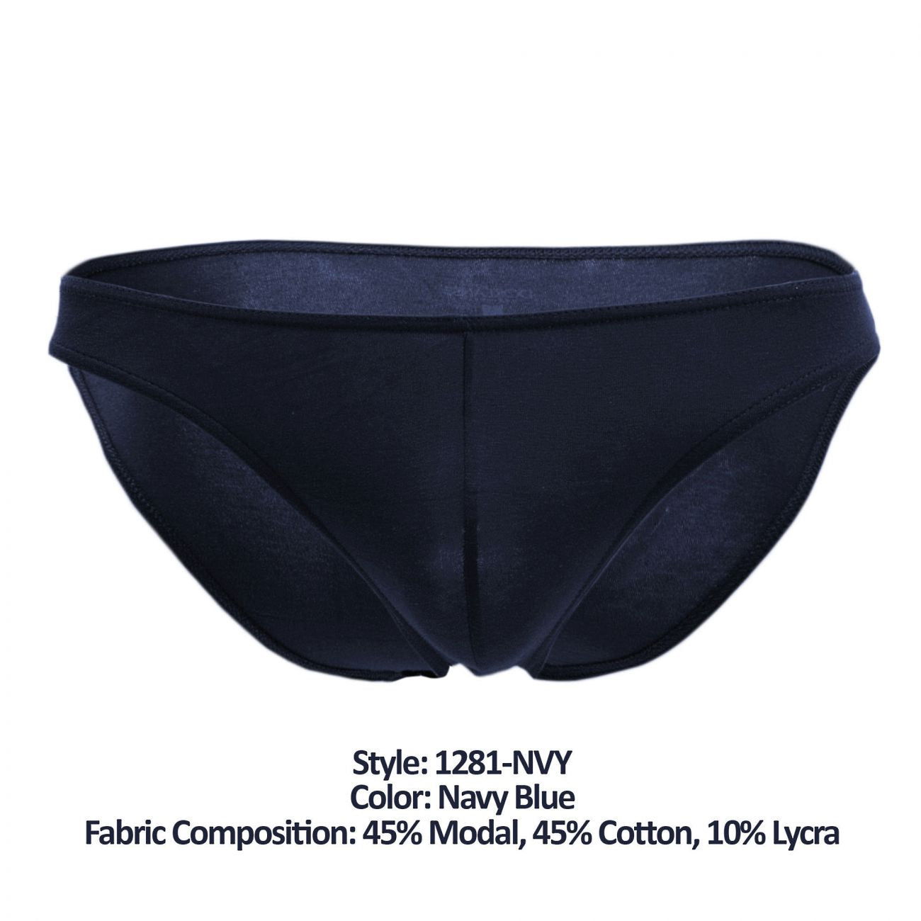 Doreanse 1281-nvy hang-loose bikini brief in navy blue made from 45% modal 45% cotton and 10% lycra blend