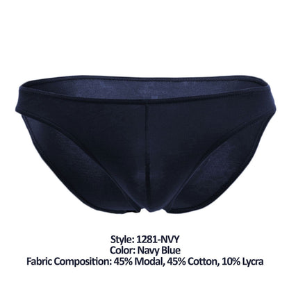 Doreanse 1281-nvy hang-loose bikini brief in navy blue made from 45% modal 45% cotton and 10% lycra blend