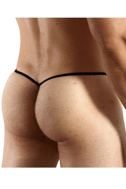 Blue Doreanse 1306-BLU mesh g-string thong with thin sleek design shown from back side