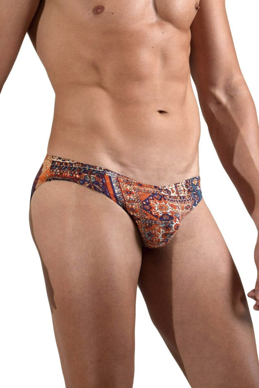 Doreanse 1403-PRN Persian briefs with orange and blue intricate geometric print for men