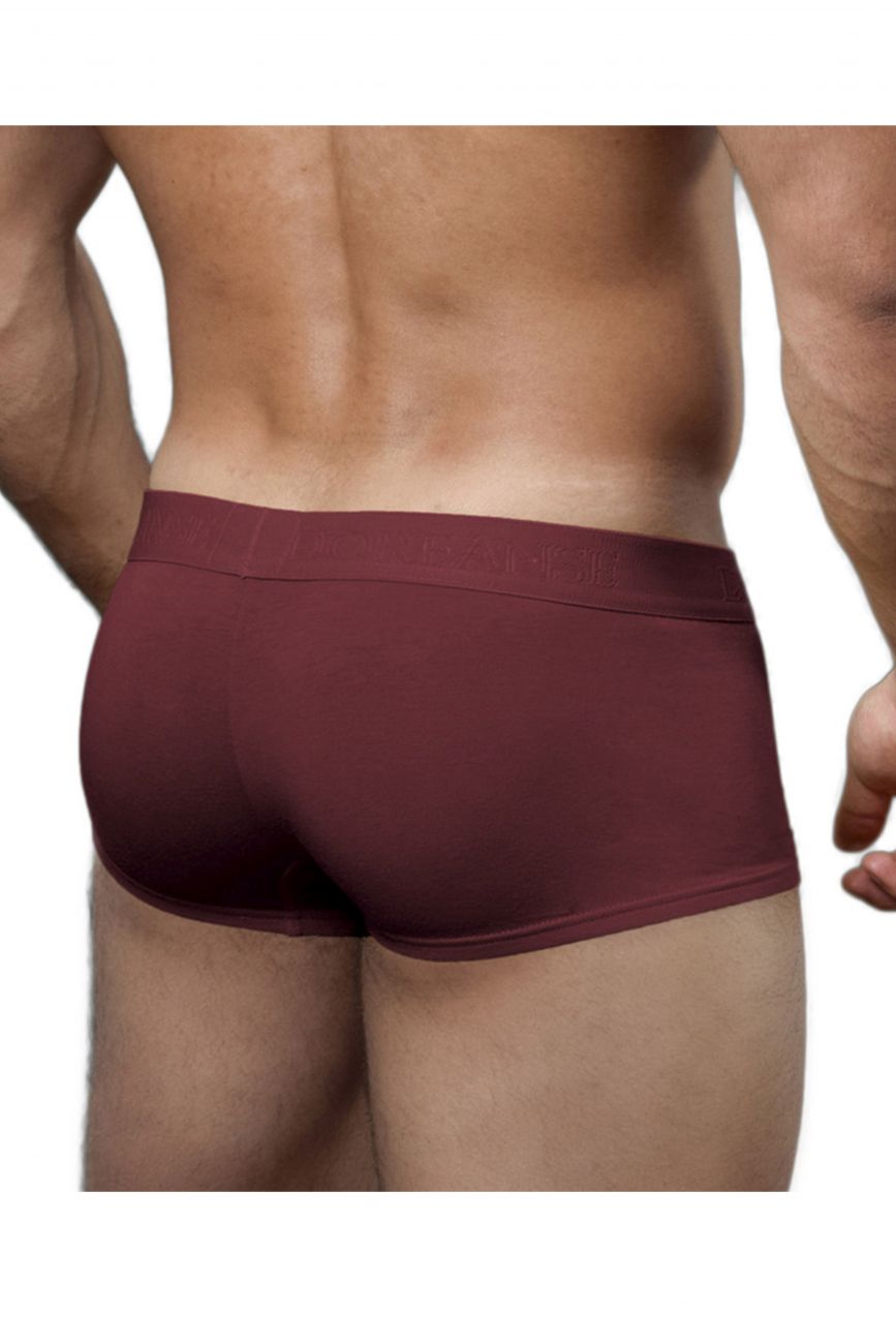 Doreanse 1760-BRD low-rise trunk in bordeaux with smooth form-fitting fabric and subtle waistband brand logo