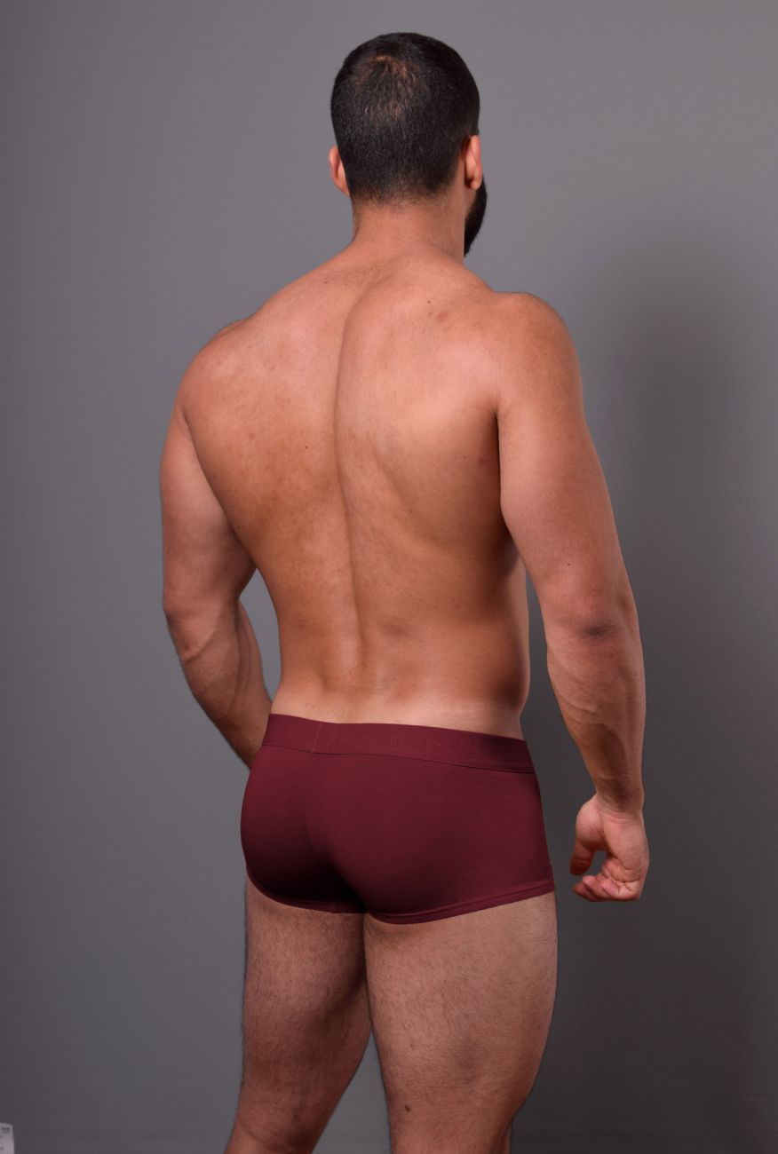Doreanse 1760-BRD low-rise trunk brief in bordeaux with snug form-fitting design for comfortable wear