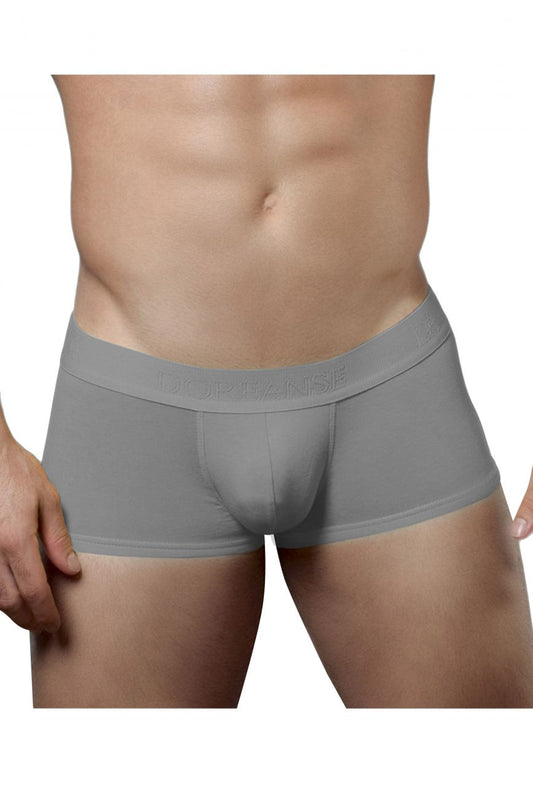 Doreanse 1760-GRY low-rise gray men’s briefs with smooth form-fitting design and subtle brand embossing on waistband