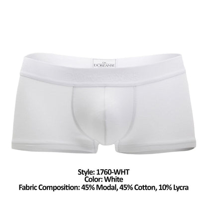 Doreanse 1760-wht low-rise white men’s briefs in a soft modal-cotton-lycra blend with a sleek minimalist design