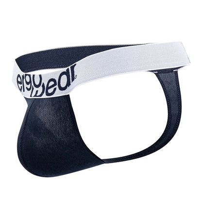 Black ergogear men’s briefs with a white elastic waistband featuring the brand name in black lettering ergonomic cotton design