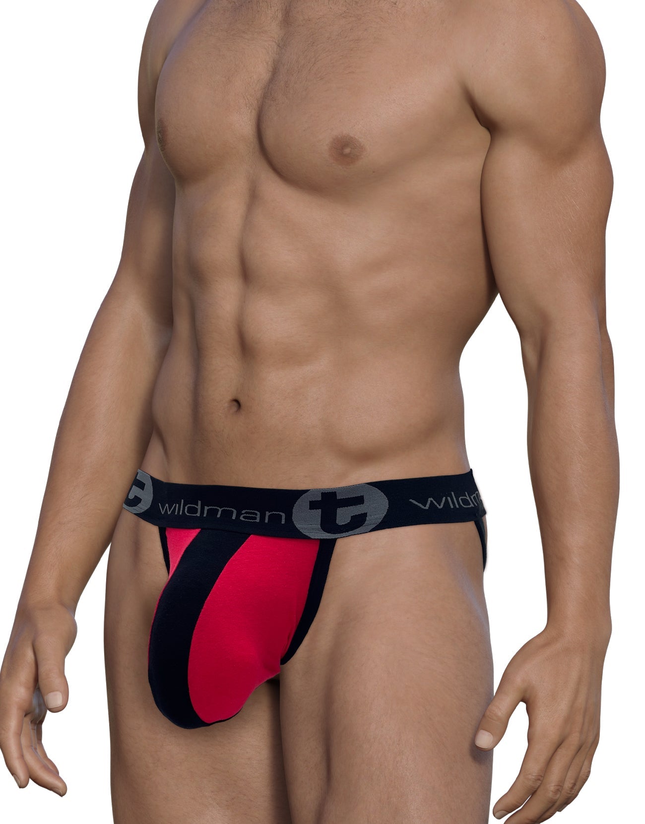 WildmanT Cotton Big Boy Pouch Stripe Jockstrap Red/Black - SeductiveUtopia.net