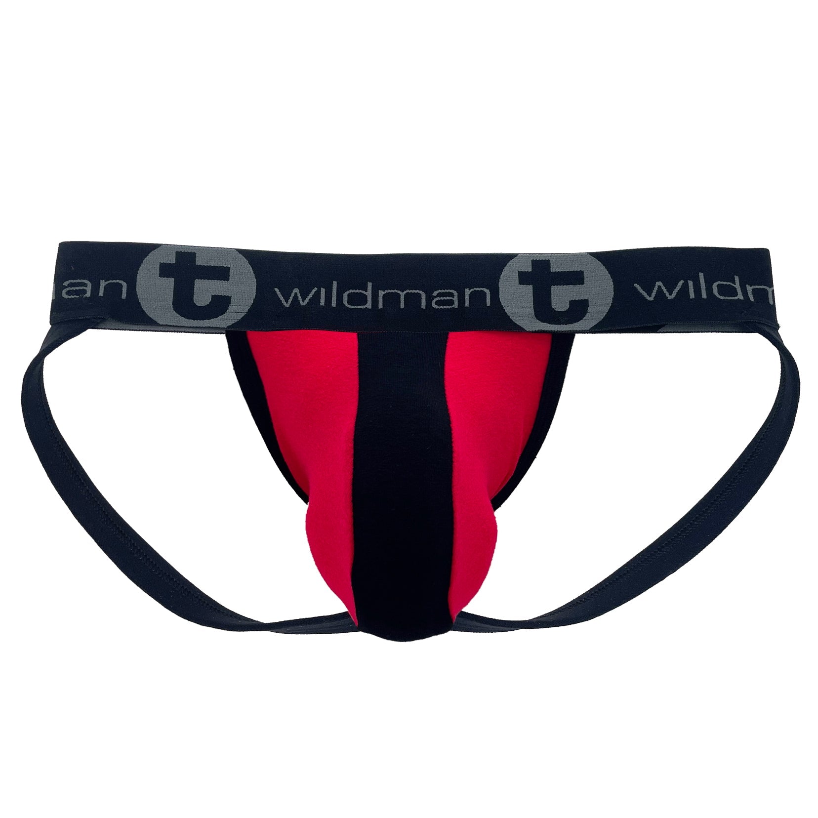 WildmanT Cotton Big Boy Pouch Stripe Jockstrap Red/Black - SeductiveUtopia.net