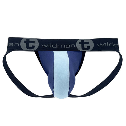 WildmanT Cotton Big Boy Pouch Stripe Jockstrap Royal Blue/Baby Blue - SeductiveUtopia.net