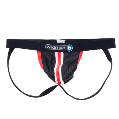 WildmanT Raw Sport Stripe Jockstrap with Duraband Waistband Red - SeductiveUtopia.net