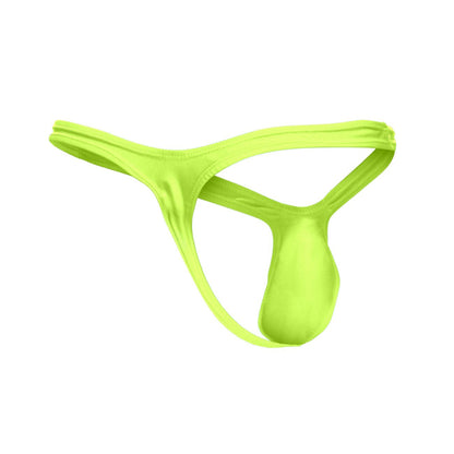 Bright neon green justin simon xsjbu02 bulge thong made of smooth stretchy fabric with sleek minimalist design