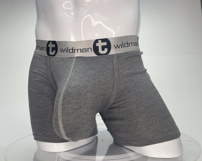 WildmanT Modal Monster Cock 5" Inseam Boxer Brief Gray - SeductiveUtopia.net