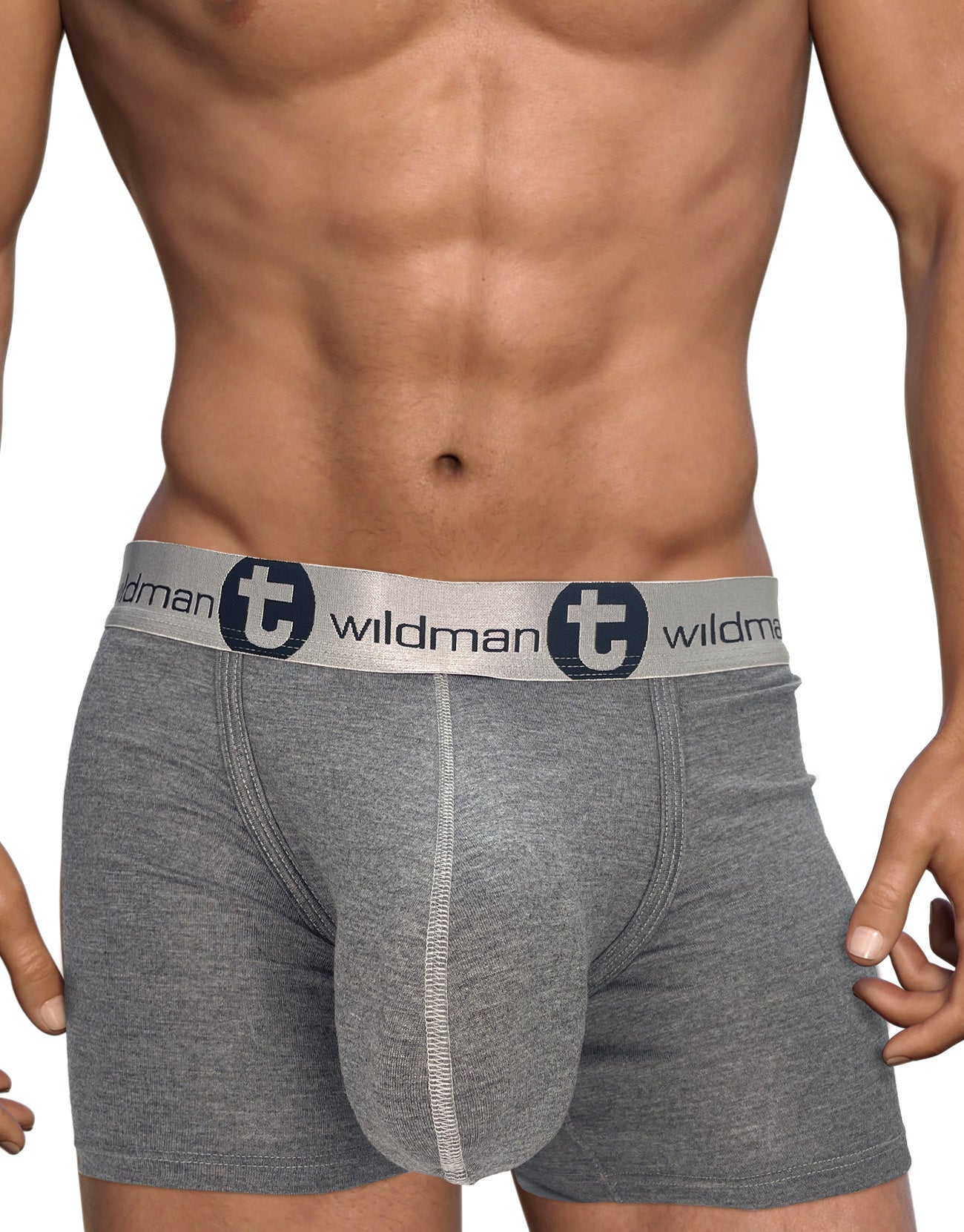 WildmanT Modal Monster Cock 5" Inseam Boxer Brief Gray - SeductiveUtopia.net