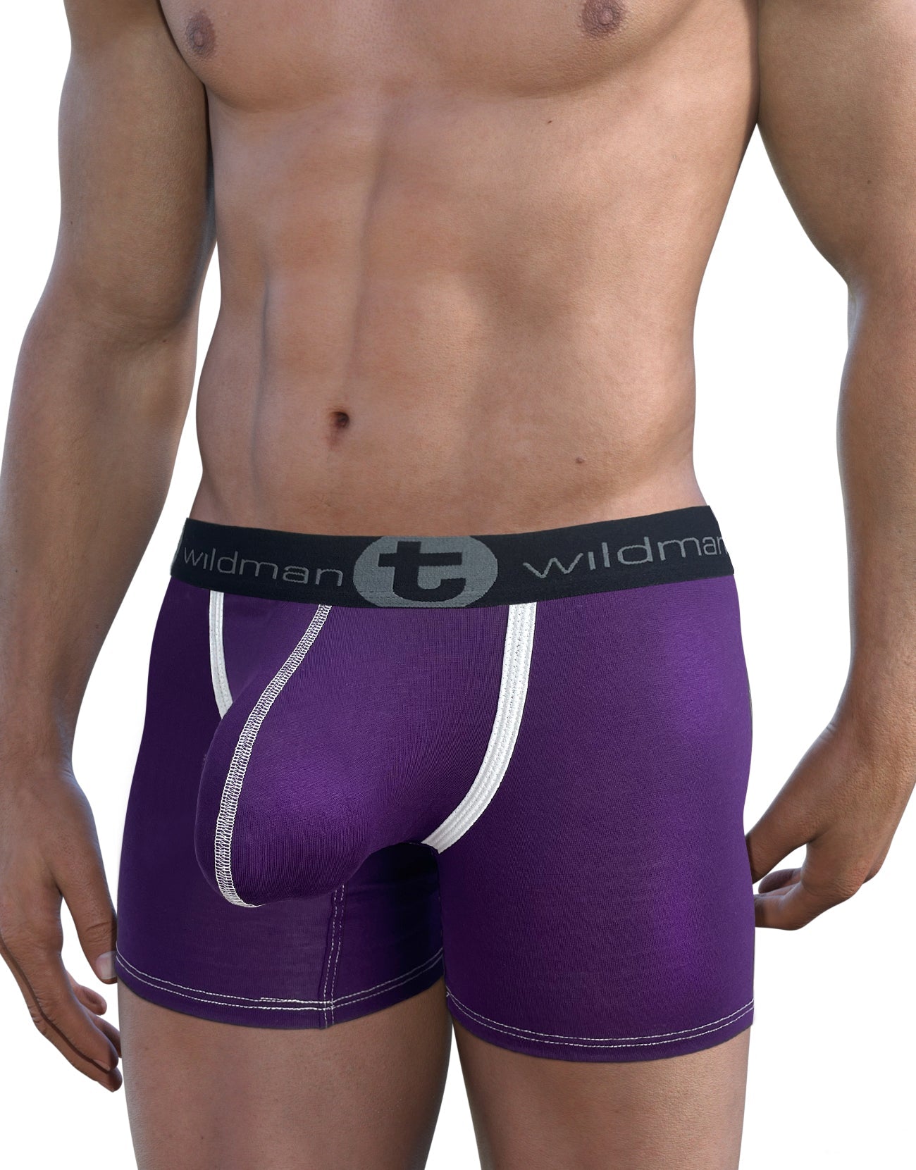 WildmanT Modal Big Boy Pouch 5" Inseam Boxer Brief Purple - SeductiveUtopia.net