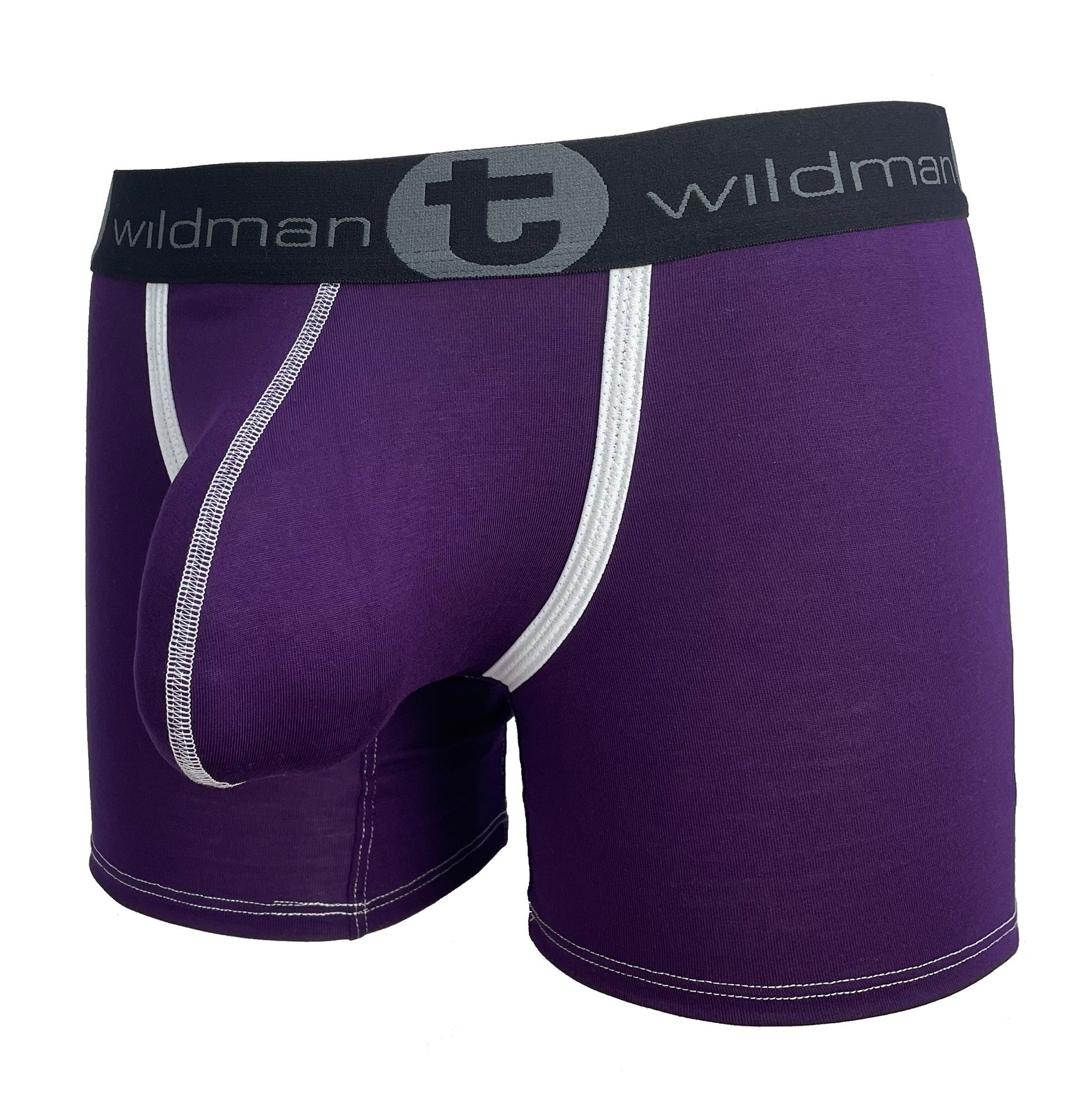 WildmanT Modal Big Boy Pouch 5" Inseam Boxer Brief Purple - SeductiveUtopia.net