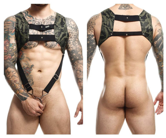 Harnais Cockring Croptop MaleBasics DMBL08 DNGEON Couleur Army