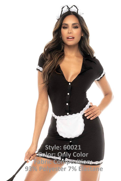 Mapale 60021 Flirty French Maid Costume Color Only Color