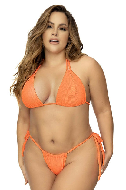 Mapale 67060X Ribbed Two Piece Swimsuit Color Bright Orange