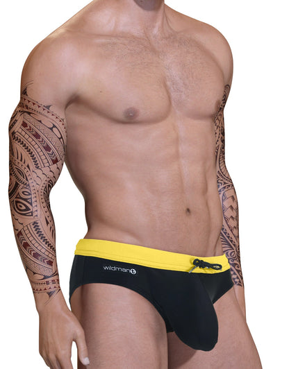 Big Boy Pouch Swim Bikini Yellow - SeductiveUtopia.net