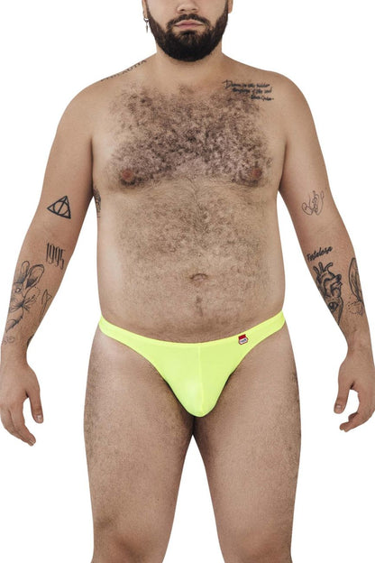 Bright neon yellow Pikante PIK 0978X Angola briefs with a small red and white logo on the left hip