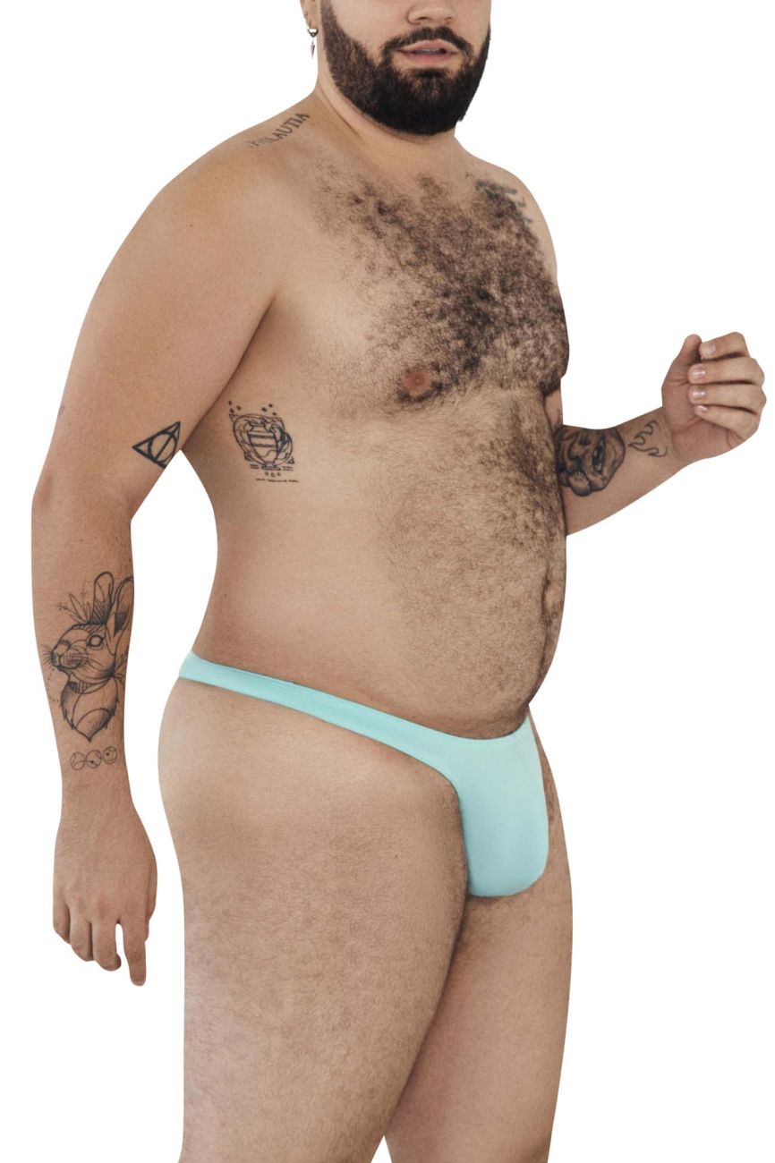 Light blue smooth textured men’s thong from Pikante PIK 0978X Angola thongs collection front view