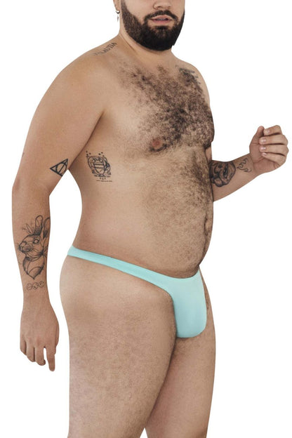 Light blue smooth textured men’s thong from Pikante PIK 0978X Angola thongs collection front view