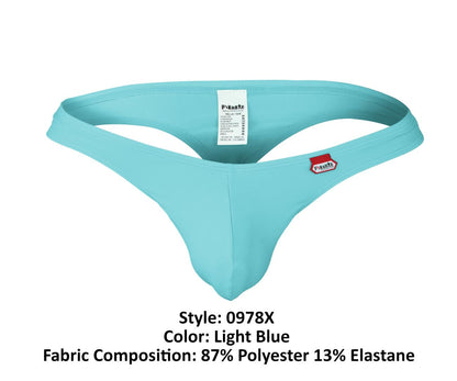 Light blue pikante PIK 0978X Angola thong made of 87% polyester 13% elastane with branded label on back