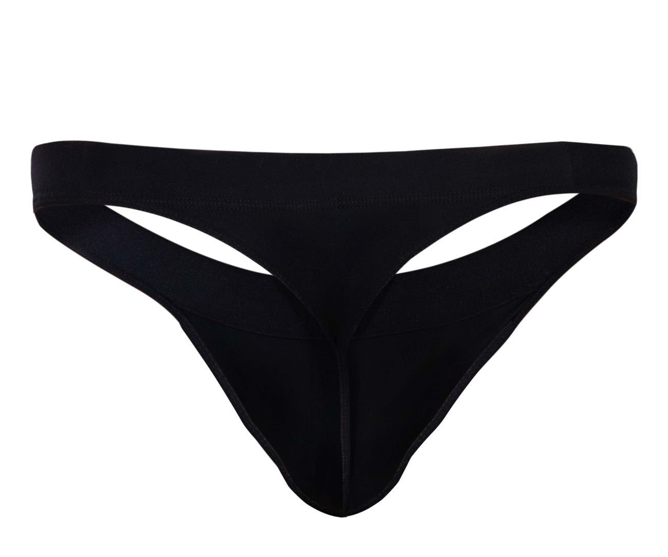 Black pikante PIK 1024X Terni thong made of stretchy fabric with a smooth minimalist design shown from the back