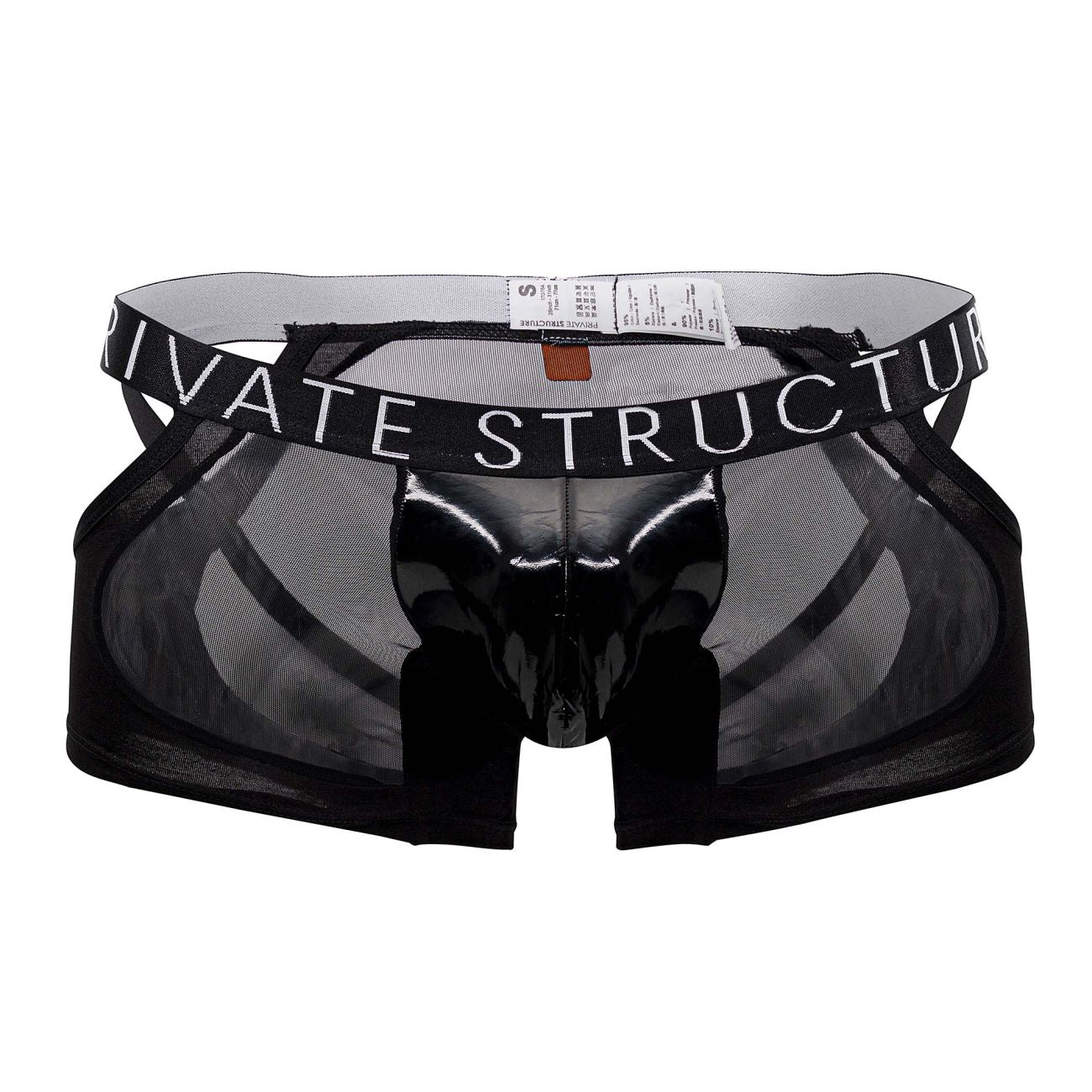Private Structure LCUT4420 Alpha Low Waist Mesh Back Jockstrap Trunks Color Black