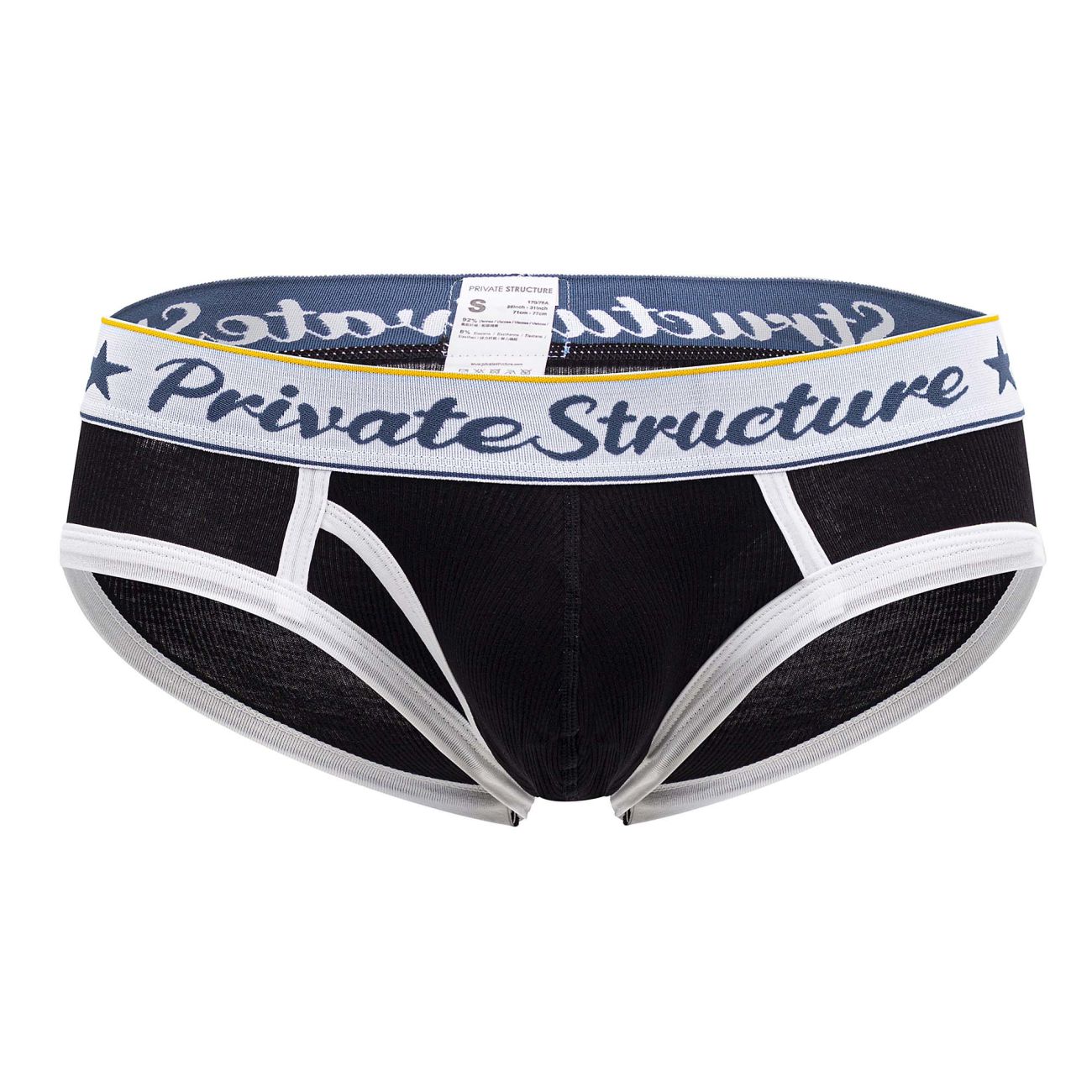 Private Structure SCUS4529 Klassischer Mini-Slip mit mittlerer Taille, Farbe Schwarz