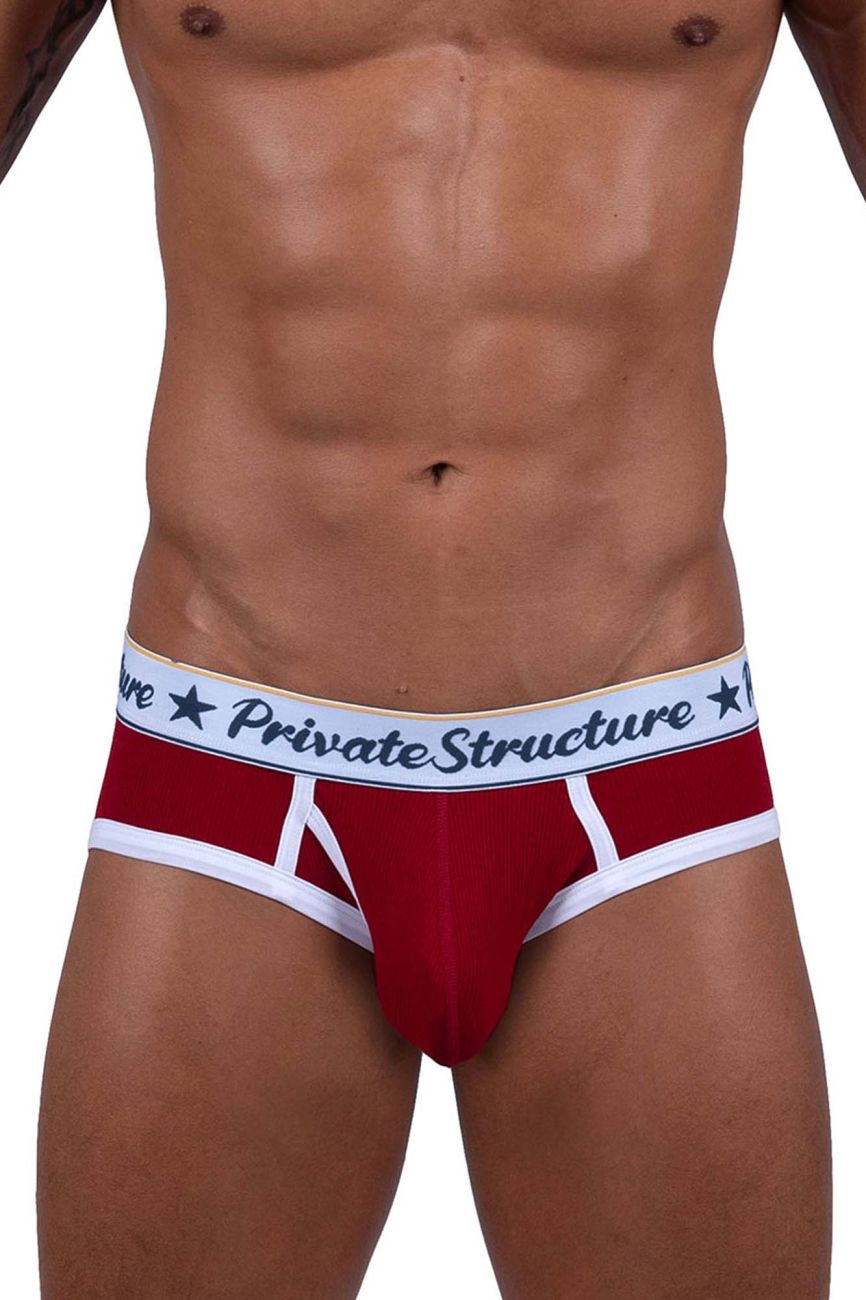 Private Structure SCUS4529 Klassischer Mini-Slip mit mittlerer Taille, Farbe Rot
