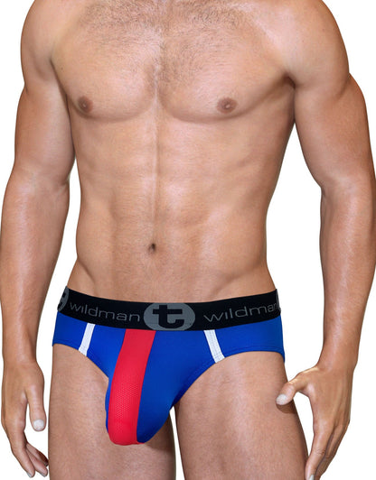 BIG BOY POUCH MESH BRIEF ROYAL RED/WHITE/BLUE - SeductiveUtopia.net