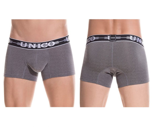 Unico 1802010011194 Boxershorts, einfarbig, grau