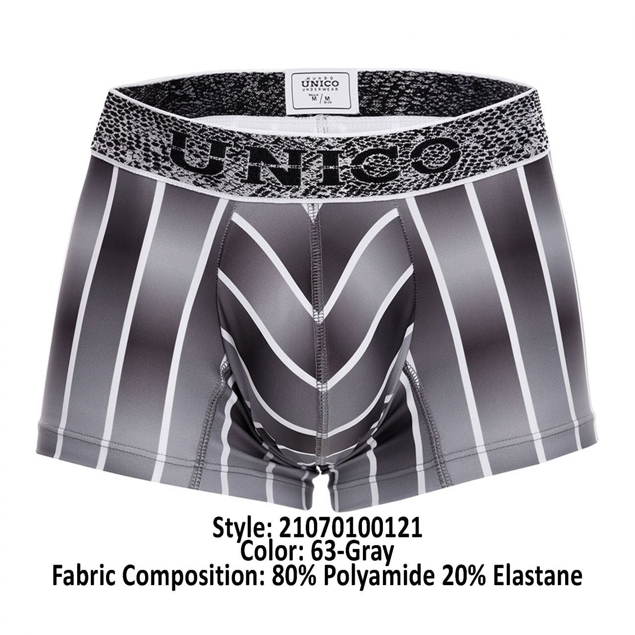 Boxer rayé Unico 21070100121 Couleur 63-Gris